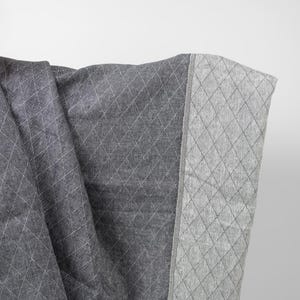 Blue double-sided linen fabric in diamond pattern | Pure linen fabric | Width 150 cm (59&quot;) | Weight 270 g/m2 (7.96 oz/yd) | by Siulas