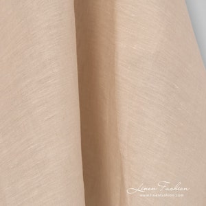 Cream melange linen fabric | Pure Linen Fabric | Width 150cm (59) | Weight 125g / m (3.69oz / yd) | Made by Siulas, Lithuania