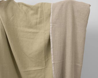 Olive green washed fabric double-sided | Washed half-linen fabric | Width 145 cm (57") | Weight 170 gsm | Made by Siulas