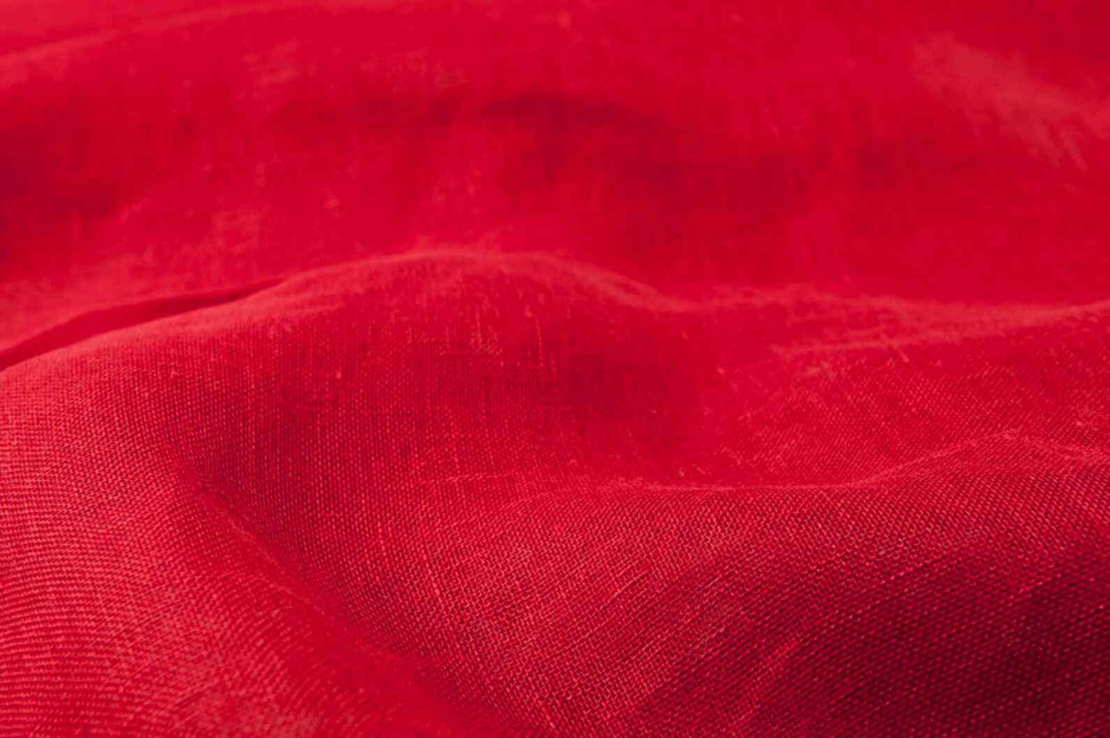 Gauze 100 linen fabric in bright red loose weave width Etsy