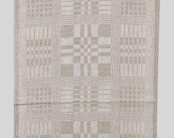 Grey checked linen fabric | linen for towels | oatmeal linen | Width 50cm | Weight 245 g / m (5.90oz / yd) | by Siulas