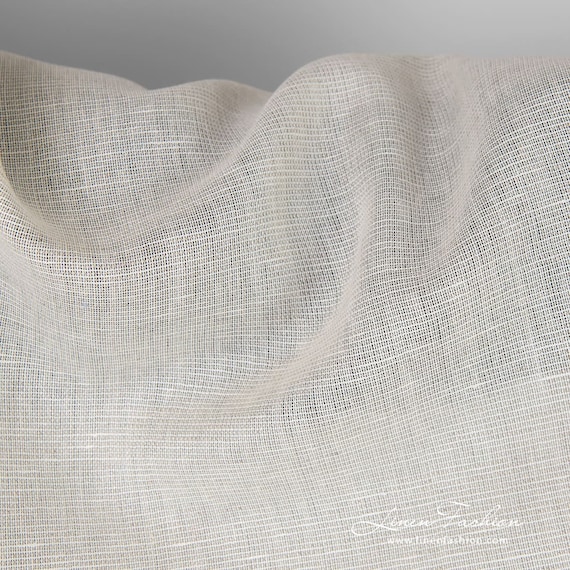 専用★Sweden＊Hand woven linen cloth＊・* Transparent Greyish White Linen Cotton Fabric | Linen-cotton