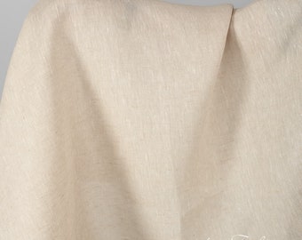 Light sand colour linen fabric in diagonal pattern | Pure Linen Fabric | Width 150cm (59) | Weight 185g / m (5.46oz / yd) | Made by Siulas