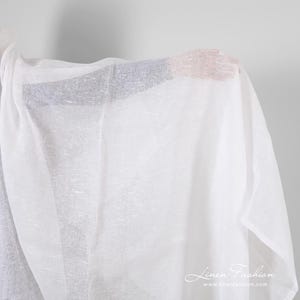 Plain transparent optical white linen fabric  | Pure Linen Fabrics | Width 150cm | Weight 110g / m | made by Siulas, Lithuania