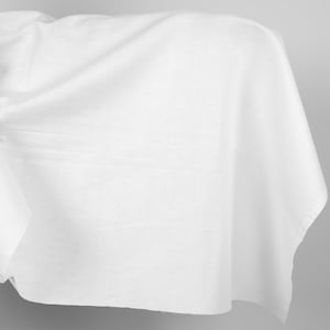 Linen cotton fabric white colour in twill weave | Width 150cm | Weight 210gsm | Fabrics by Siulas, Lithuania