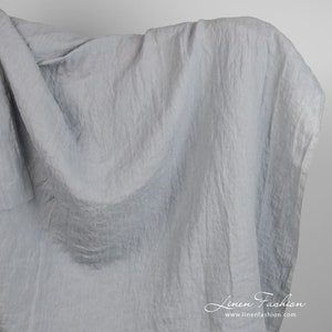Bluish grey linen fabric | Washed linen fabric | Width 145 cm (57&quot;) ±5 % | Weight ±140 g/m2 | Made by Siulas, Lithuania