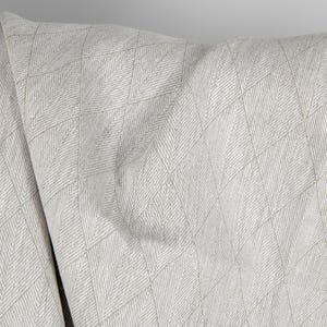 Beige dubbelzijdige linnen stof in ruitpatroon | Puur linnen stof | Breedte: 150 cm (59") | Gewicht: 270 g/m2 (7,96 oz/yd) | Gemaakt door Siulas