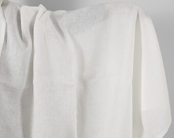 Lightweight off-white linen fabric | Pure linen fabric | Width 150 cm (59") | Weight 125 g/m2 (3.69 oz/yd) | Made by Siulas, Lithuania