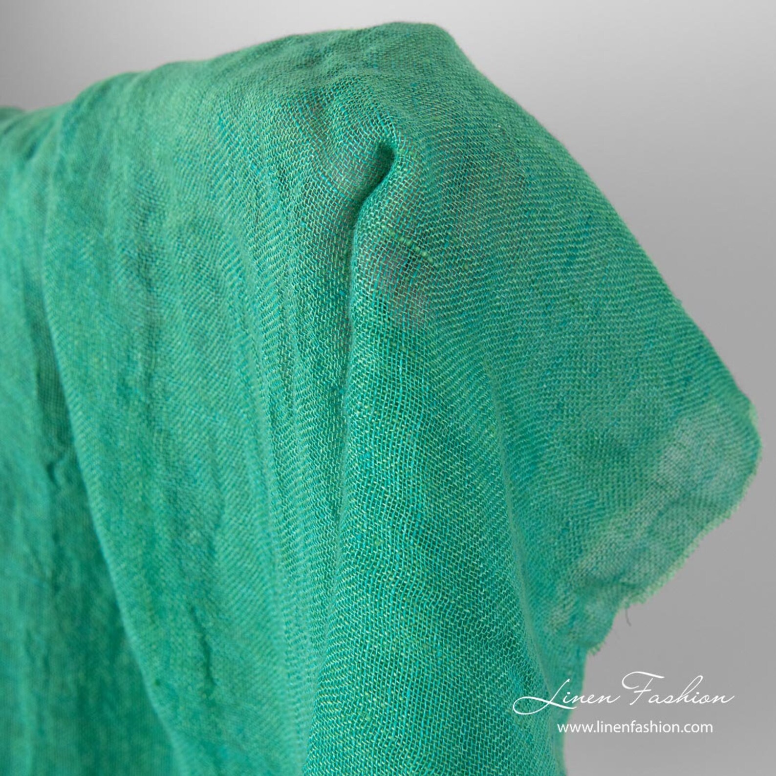 Green Gauze Linen Fabric Washed 145cm 57 Weight 120gsm Etsy
