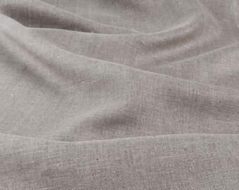 Narrow grey pure linen fabric for towels | Plain weave solid | Width 50 cm (19.7&quot;) | Weight 235 g/m2 (6.93 oz/yd) | by Siulas, Lithuania