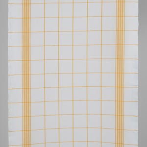 White and yellow checked linen-cotton fabric | Width 50 cm (19.7″) | Weight 200 g/m2 (5.90 oz/yd) | made by Siulas