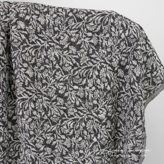 Linen Cotton Jacquard - Black Linen Cotton Jacquard - Black