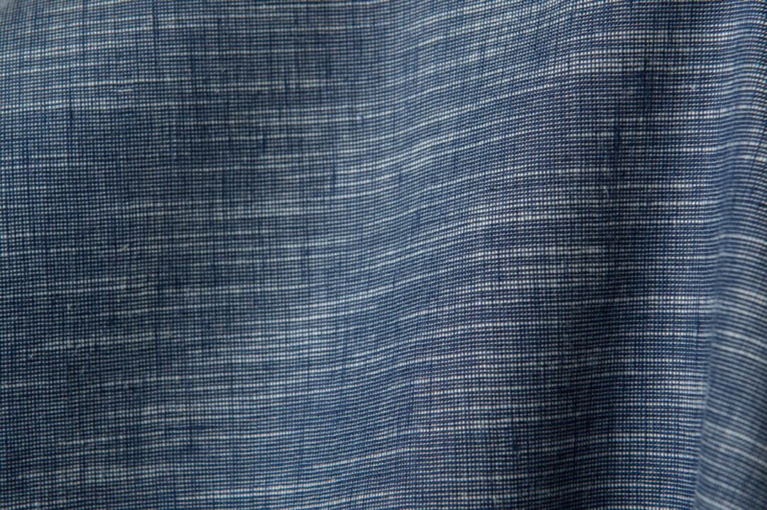 Mix Blended Shirting Linen Dark Blue Fabric