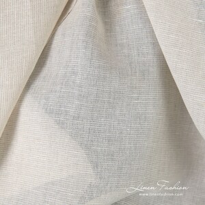 Transparent greyish white linen cotton fabric | Linen-Cotton Fabric | Width 150cm (59&quot;) | Weight ±120g / m (3.54oz / yd) | Made by Siulas