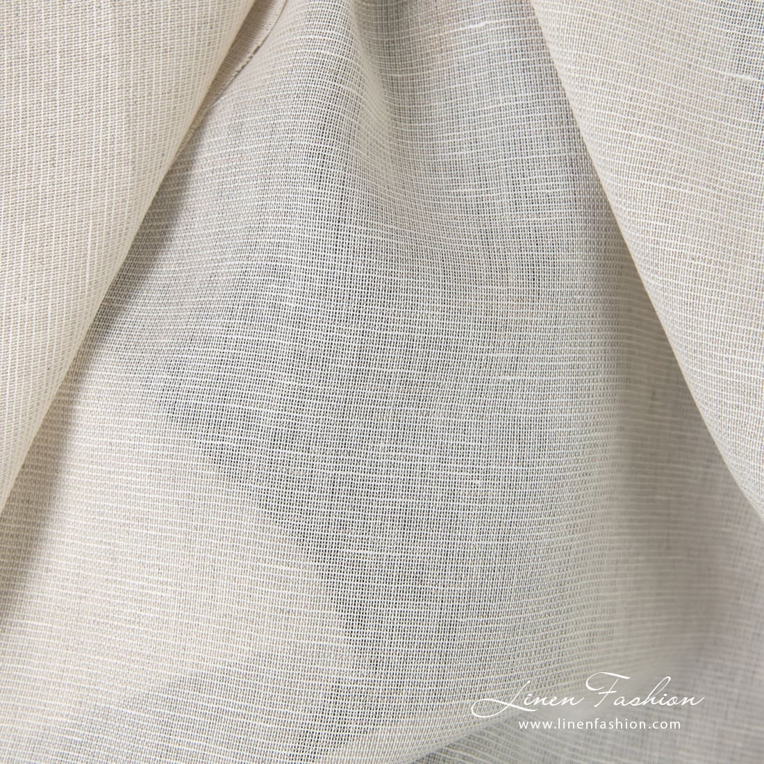 セール‼️PLAIN WEAVE COTTON LINEN 24ss Transparent Greyish White Linen Cotton Fabric | Linen-cotton
