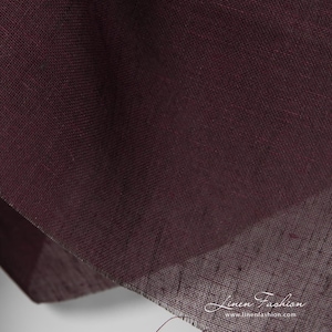 Burgundy gauze linen fabric | Pure Linen Fabric | Width 150cm (59) | Weight 130g / m (3.83oz / yd) | Made by Siulas, Lithuania