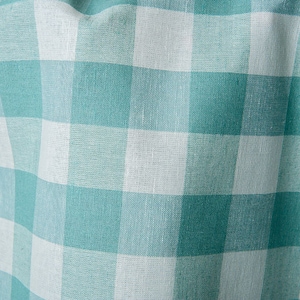 Green checked linen / cotton fabric | halflinen checked fabric | Width 180cm | Weight 160/ m (4.72oz /yd) | made by Siulas
