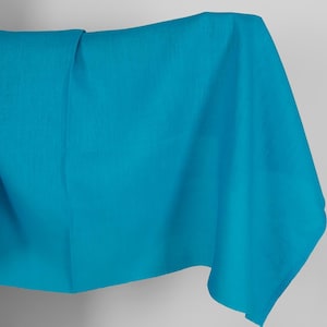 Linen fabric in vivid blue colour | plain weave solid | Width 150cm | Weight 200g / m (5.90oz / yd) |by Siulas