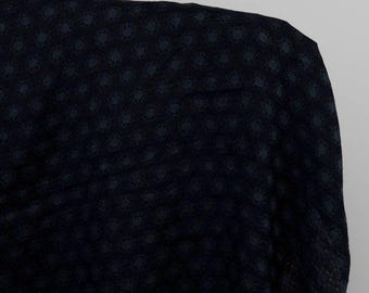 Black washed linen wool jacquard fabric | Washed half-linen fabric | Width 140 cm (55″) | Weight 160 g/m2 | Made by Siulas, Lithuania