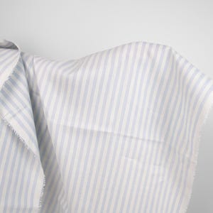 Linen fabric in vanilla and light blue stripes | pure linen fabric | Width 150cm | Weight 200g / m (5.90oz / yd) | by Siulas