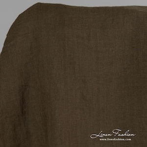 Ivy green linen fabric, washed | Washed Linen Fabrics | Width 145cm (57&quot;) ± 5% | Weight ± 170g / m (5.01oz / yd) | Made by Siulas