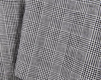 Linen wool glen check fabric | Washed half-linen fabric | Width 145cm (57") | Weight 205 g/m2 | Made by Siulas