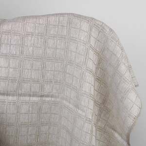 Tessuto di lino naturale con motivo a quadri bianchi / Tessuto di lino puro / Larghezza 150 cm (59") / Peso 245 g/m2 (7,23 oz/yd) / Prodotto da Siulas