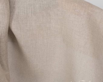 Natural flax colour linen fabric | Pure Linen Fabric | Width 150cm (59) | Weight 218g / m (6.43oz / yd) | Made by Siulas, Lithuania