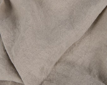 Tela de lino gris natural extra ancha, hilos de lino lavados / no teñidos / ancho 295 cm (116 ″) / peso 160 g / m2 (4,72 oz / yd) / cortado a medida o metro