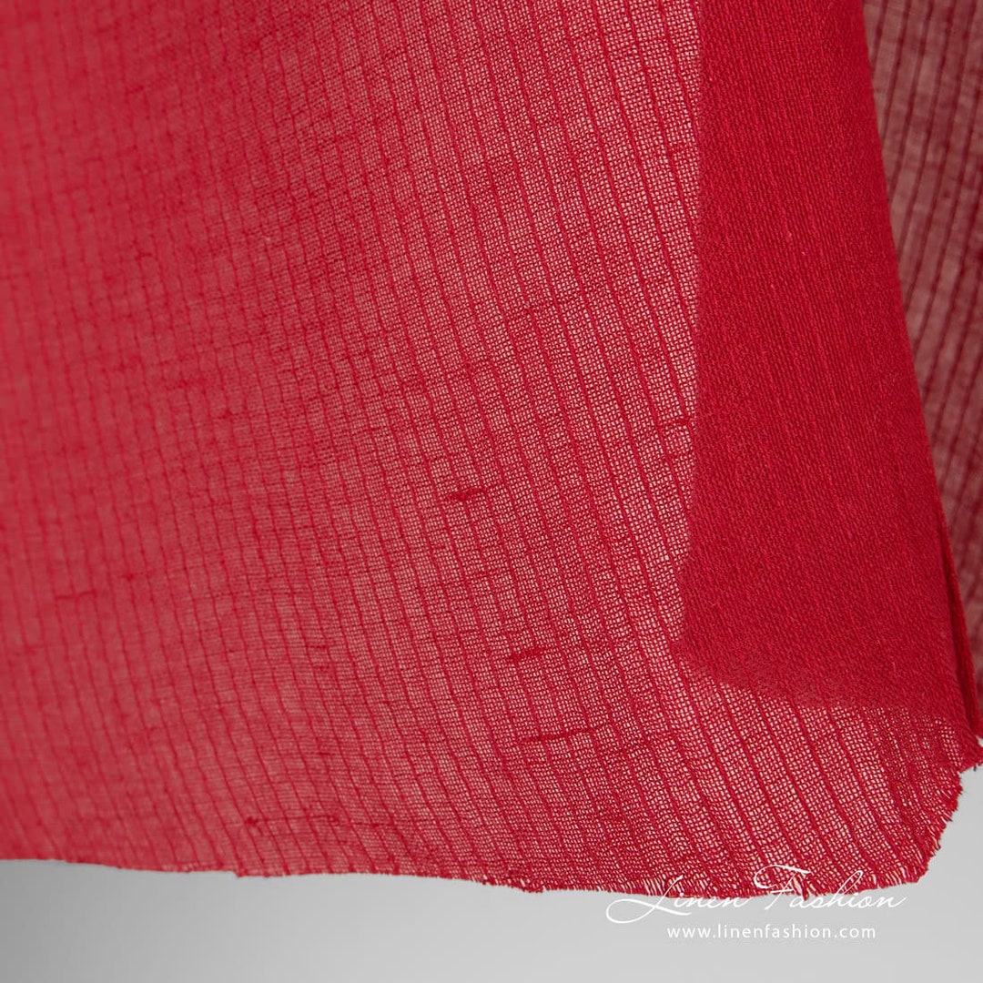 Red Translucent Fabric Transparent Red Linen Cotton Fabric | Linen-cotton Fabric | Width 150cm ...