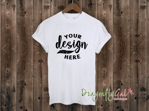Blank White Unisex Tee Mockup T-Shirt Flatlaid Tee