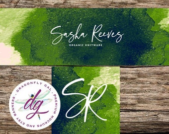 Etsy Abstract Watercolor banner + Avatar | Abstract Green Blue Banner | 2 Piece Set | Store Graphics, Etsy Banner, Etsy Shop Banner