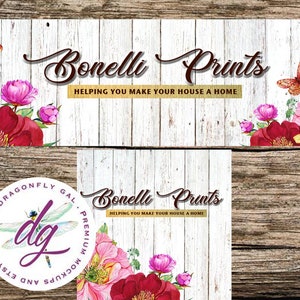 Etsy Banner + Avatar | Whitewash Wood Floral Style Banner | 2 Piece Set | Store Graphics, Etsy Shop Banner, Etsy Banner, DIY etsy Banner