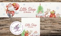 Etsy Banner + Avatar | Christmas Santa Claus Banner | 2 Piece Set | Store Graphics Custom Listing Etsy Shop Banner product logo