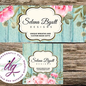 Etsy Banner + Avatar | Wood and Romantic Floral  Boutique Banner | 2 Piece Set | Store Graphics Custom Listing Etsy Shop Banner