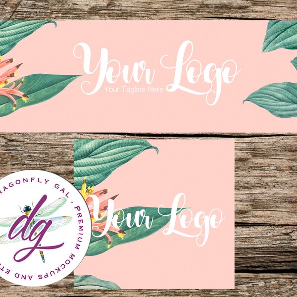 Etsy Banner + Avatar | Tropical Garden Paradise | 2 Piece Set | Store Graphics, Custom Listing,Etsy Shop Banner, Shop Icon, DIY etsy Banner