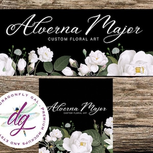 Etsy Banner + Avatar | Black And White Floral Banner | 2 Piece Set | Store Graphics, Custom Listing, DIY Banner, Shop Icon, DIY etsy Banner