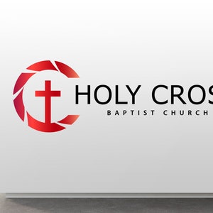 Holy Cross Logo, Christian Marketing, Cross Of Jesus, Church Marketing Graphics, Christian Graphic Design, Church Branding, Gospel Logo