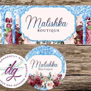 Etsy Banner + Avatar | Farmhouse Glitter Floral Style Banner | 2 Piece Set | Store Graphics, Etsy Shop Banner, Etsy Banner, DIY etsy Banner