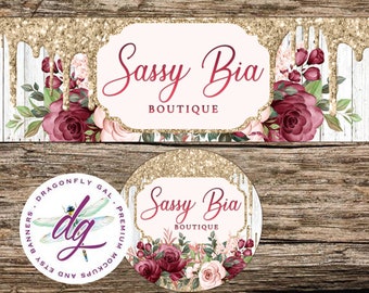 Etsy Banner + Avatar | Farmhouse Wood Floral Style Banner | 2 Piece Set | Store Graphics, Etsy Shop Banner, Etsy Banner, DIY etsy Banner