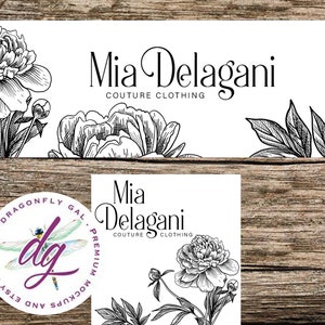 Etsy Minimilist Abstract Floral Banner + Avatar | Abstract Black and White Color Banner | 2 Piece Set | Store Graphics, Etsy Shop Banner