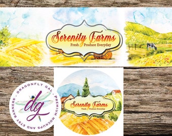 Etsy Banner + Avatar | Farm Banner | 2 Piece Set | Store Graphics, Custom Listing, DIY Banner, Shop Icon, DIY etsy Banner | Farm Animals