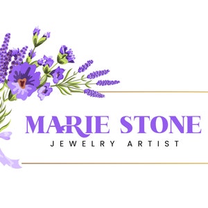 Lavender Flowers With Leaves Logo  | Lavender Nature Logo | Watercolor Lavender Logo | Etsy Shop Store Icon | Botanical Logo