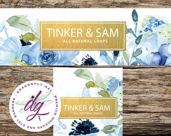Etsy Banner + Avatar | Blue Floral  Watercolor Boutique Banner | 2 Piece Set | Store Graphics, Etsy Banner, Etsy Shop Banner, Etsy Branding,
