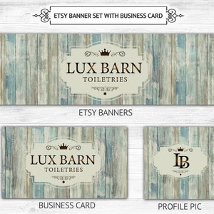 Etsy Houten Textuur Banner, Avatar + Bussiness Card | Houten Boerderij Banner | 2-delige set | Store Graphics, Aangepaste Listing, Etsy Shop Banner