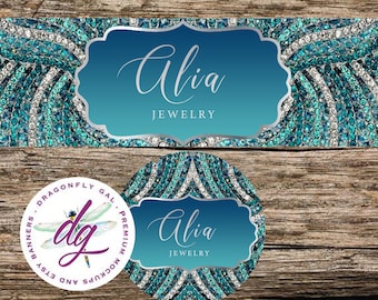 Etsy Banner + Avatar | Luxury Vintage Blue Jewelry Store Etsy Banner | 2 Piece Set | Store Graphics Custom Listing Etsy Shop Banner