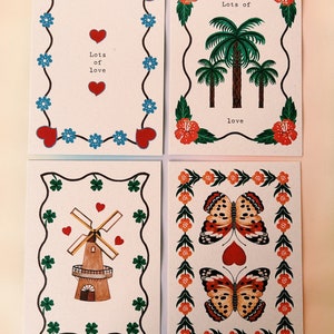 4 Postales en papel reciclado
