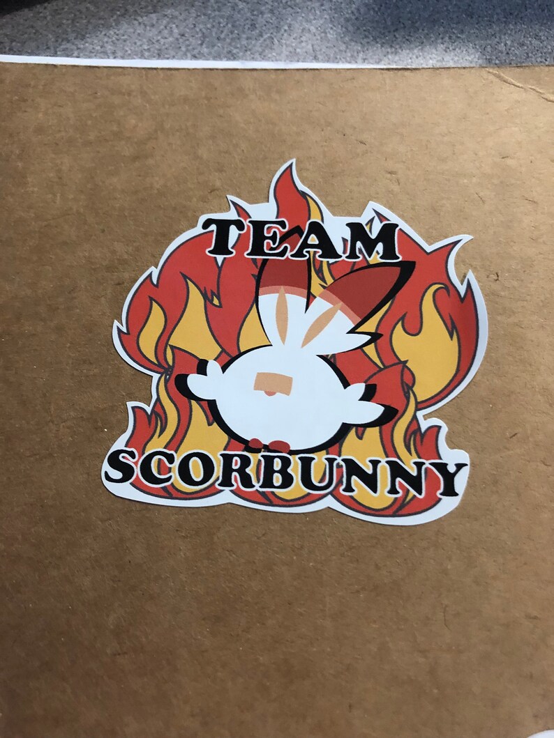 Fan made Pok\u00e9mon Sword and Shield Team Scorbunny stickers