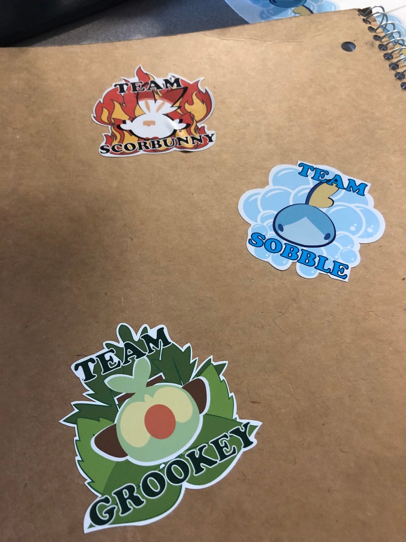 Fan made Pok\u00e9mon Sword and Shield Team Scorbunny stickers