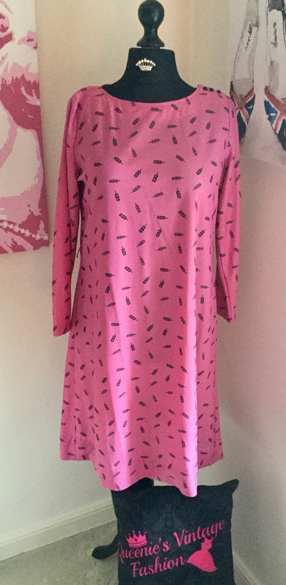 pink and black shift dress Helen Liquid Jersey Shift Dress